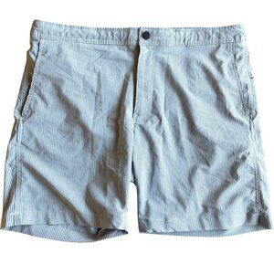Onia Men's Blue Striped Swim Trunks - Size 34
